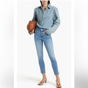 SLVRLAKE Premium Denim Lou Lou Light Blue Slim Straight Leg Jeans. Size 27. USA